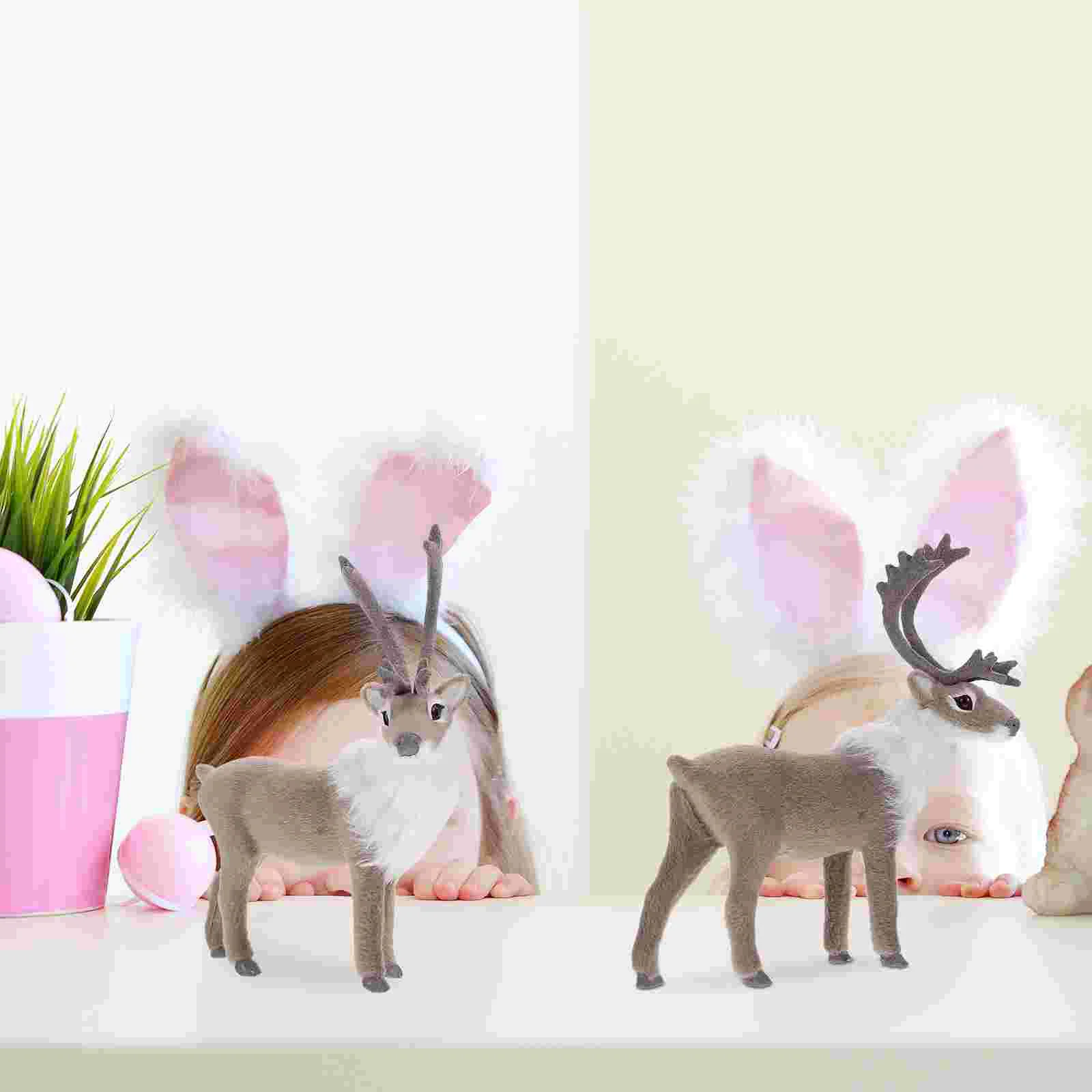 

Simulation Elk Decoration Christmas Gift 2024 Halloween Garland Vivid Animal Ornament Snowball
