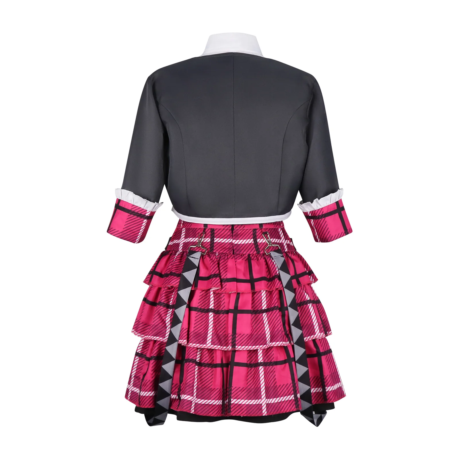 Uniforme xadrez cinza cosplay 2D anime traje personagem traje de desempenho