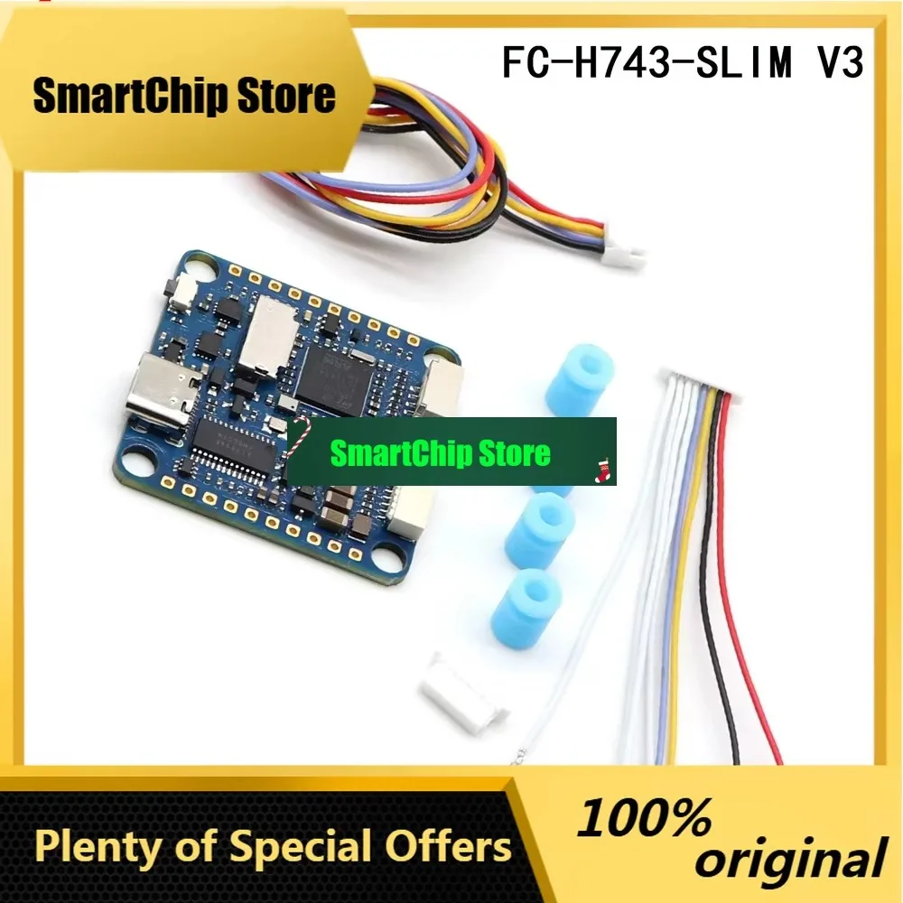 SmCpAneegfpv H743 SLIM V3 ICM42688P ICM20602 Dual IMU AT7456E OSD 2-8S F7 Flight Controller 30.5x30.5mm For FPV RC Drones