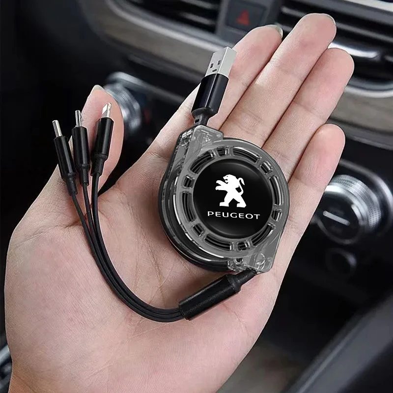 

Быстрое зарядное устройство 3-в-1 Micro Data Wire USB Type C для Peugeot 2008 208 308 508 4008 408 3008 307 207 107 607 106 406 407 206 5008