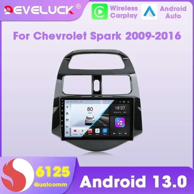 Radio samochodowe Android Auto Carplay dla Chevrolet Spark Beat Matiz Creative 2009-2016 Multimedialny inteligentny system nawigacji Stereo