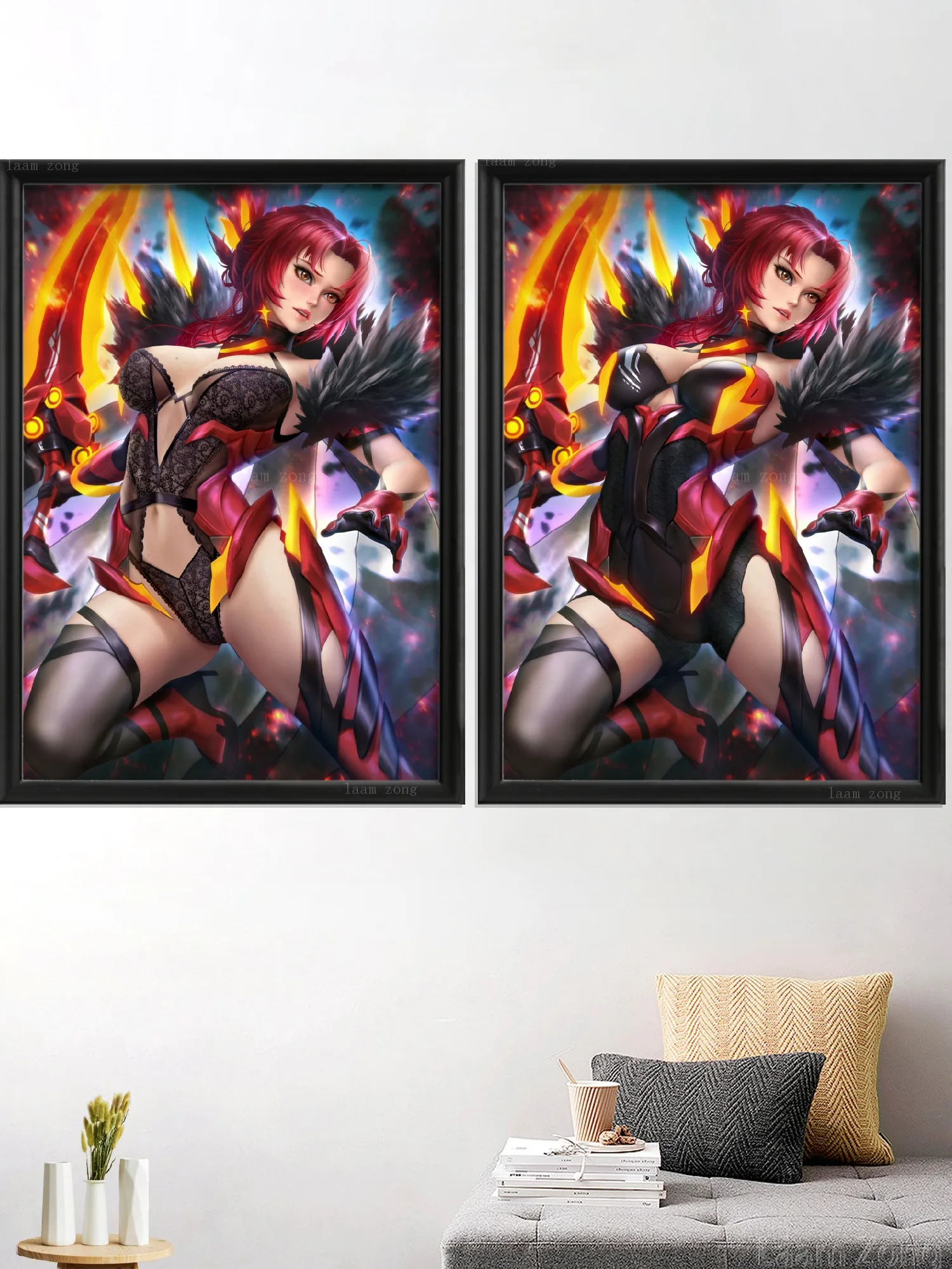 Anime Art-Poster for Decoration, Kiana Cartoon, Honkai Impact, Himeko, Sexy Nude Girl, Prints, Picture, Wall Decor, Living Room