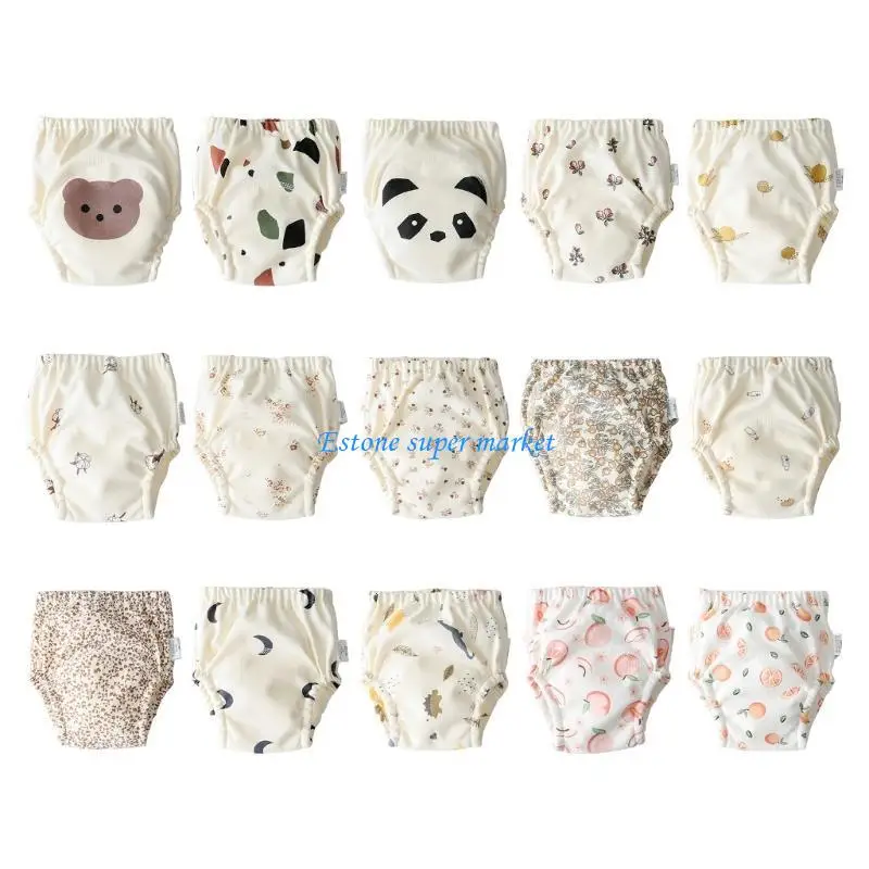 090B Tã Quần Short In Hình Đáng Yêu Tã Trẻ Sơ Sinh 4 Lớp Thấm Nước Tiểu