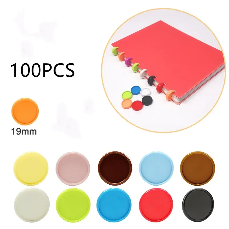 100PCS19mm binder ring mushroom hole solid circular binding plastic disc hoop DIY notebook binder disc