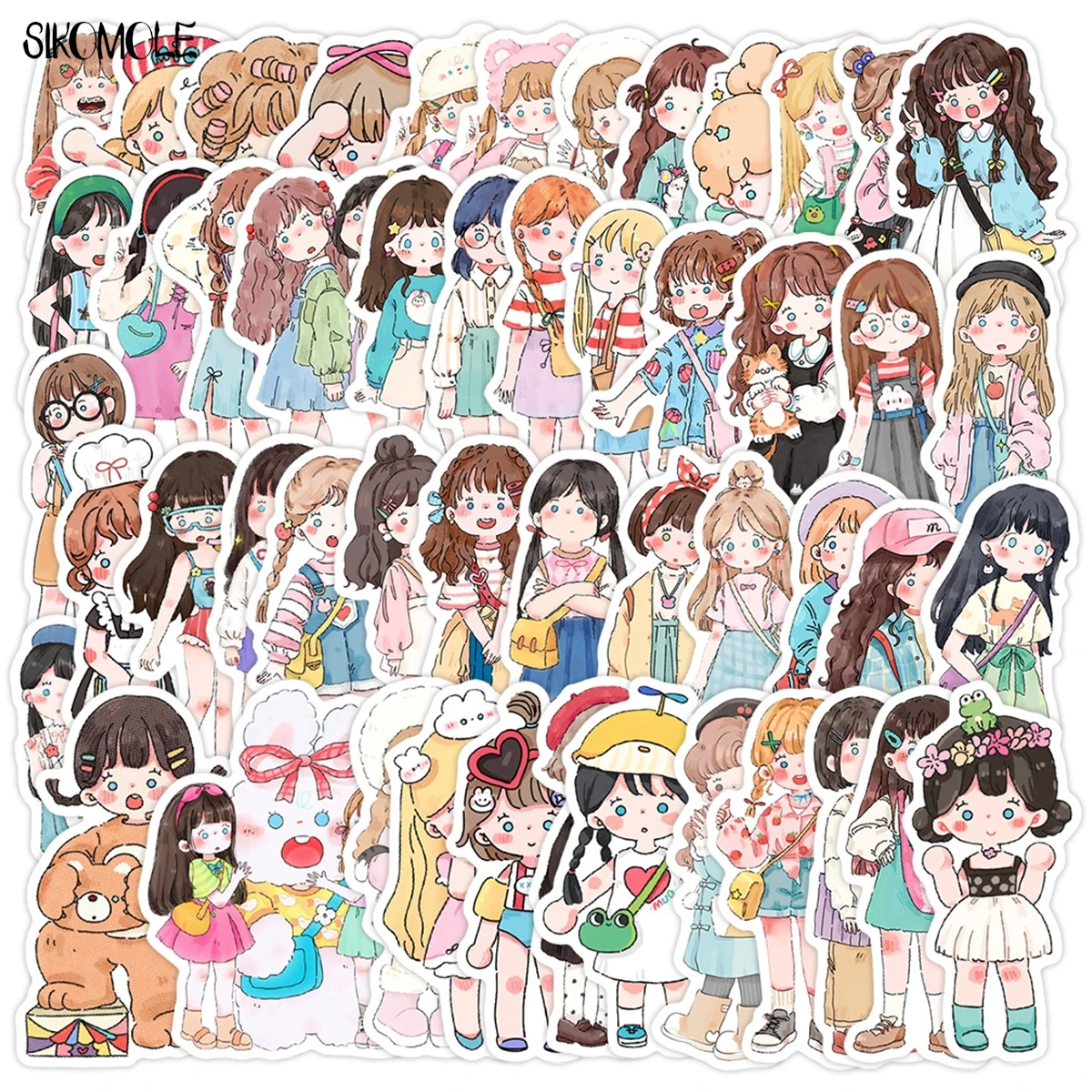 10/50/100 PIÈCES Dessin Animé Japonais Anime Fille Autocollants Tenue Esthétique BRICOLAGE Décoration Bagages Pour Enfants Autocollant Graffiti Autocollant Pack