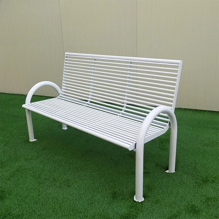 Outdoor park chairs, schools, government kindergartens, metal long bar outdoor community armrest row chairs, high-backed chairs