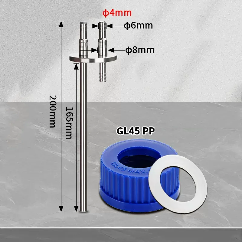 DXY Aço Inoxidável PP Refill Bottle Cap, Fermentador Reagente Garrafa Resíduos Líquidos Garrafa Cap, Único 2 Três Quatro Vias