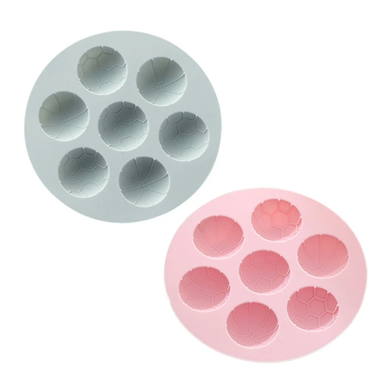 7 Holes Candy Moulds Silicone Material Football and Basketball Shaped Chocolate Mold DIY Perfect Gift for Kitchen Baking Lover