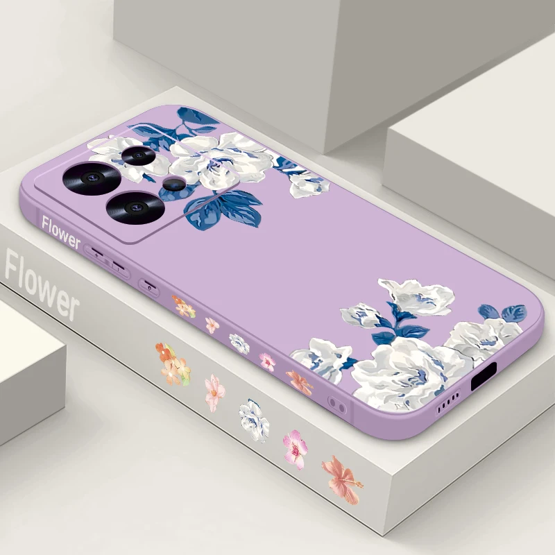 Blue White Flower P…