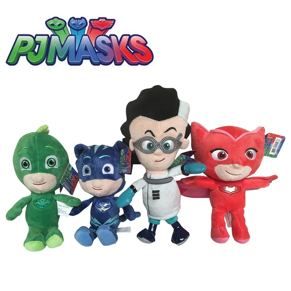 20cm PJ Masks Cartoon 4Pcs Plush Toys Anime Figure Catboy Owlette Gekko Masks Anime Figures Toys For Boy Girl Birthday Gift