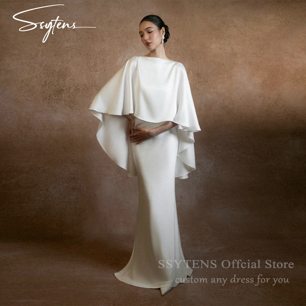 SSYTENS Simple Mermaid Wedding Dresses With Shawl Women 2026 Straples Open Back Mermaid Bridal Gown Vestidos De Noiva Customized