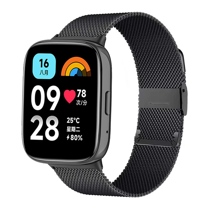 Pulseira de aço inoxidável para relógio Redmi 3, pulseira de metal ativo, relógio Xiaomi Redmi Watch 3