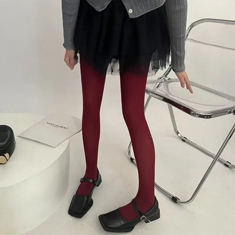 Women's Tights Slim Stockings Pantyhose Super Elastic Large Size Leggings Red Women's Sexy Tights Spring Autumn Winter Y2k 2024