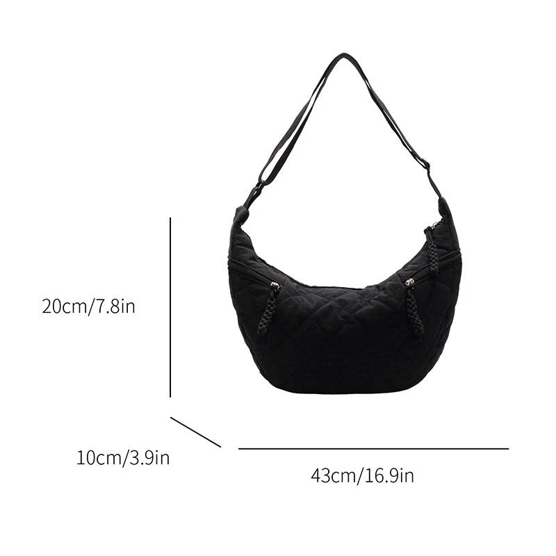 Tiptoegirls Winter Hobo Women Shoulder Bag Light Casual Simple Woman's Bag Commuting Shoulder Popular Solid Soft Fabric Lady Bag image 3