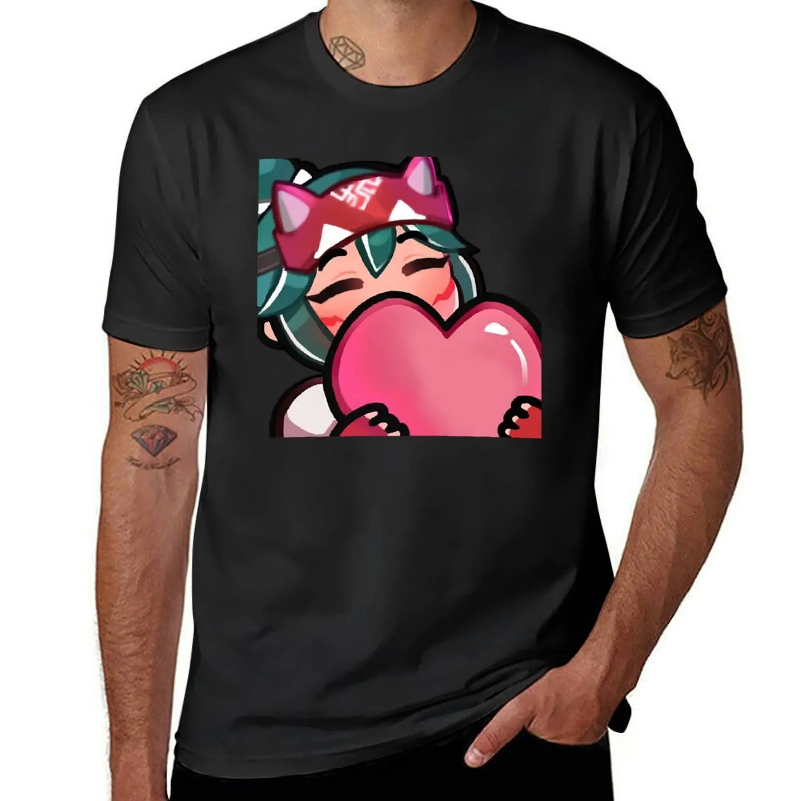 Kiriko Heart T-Shirt funnys cute clothes oversizeds men clothings