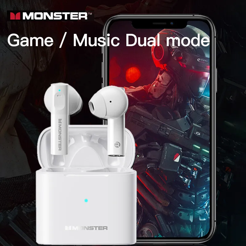 

Original Monster XKT03 TWS Bluetooth 5.2 Wireless Headphones HIFI Sports Gaming Earbuds Noise Reduction Headset