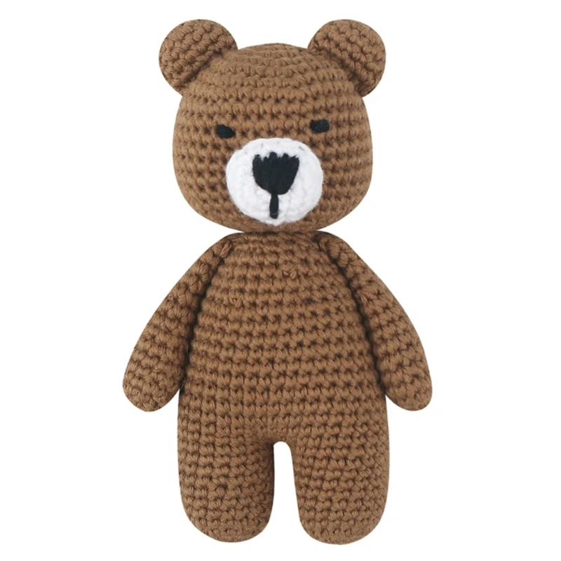 Y1ub feito à mão brinquedo do bebê algodão crochê urso boneca bonito animal pelúcia super macio máquina lavável brinquedo