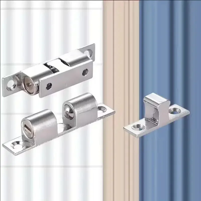 Double Spring Steel Ball Catch Latch for Furniture Cupboard Cabinet Door Damper Buffer Adjustable Closet Tension Latch Hardware