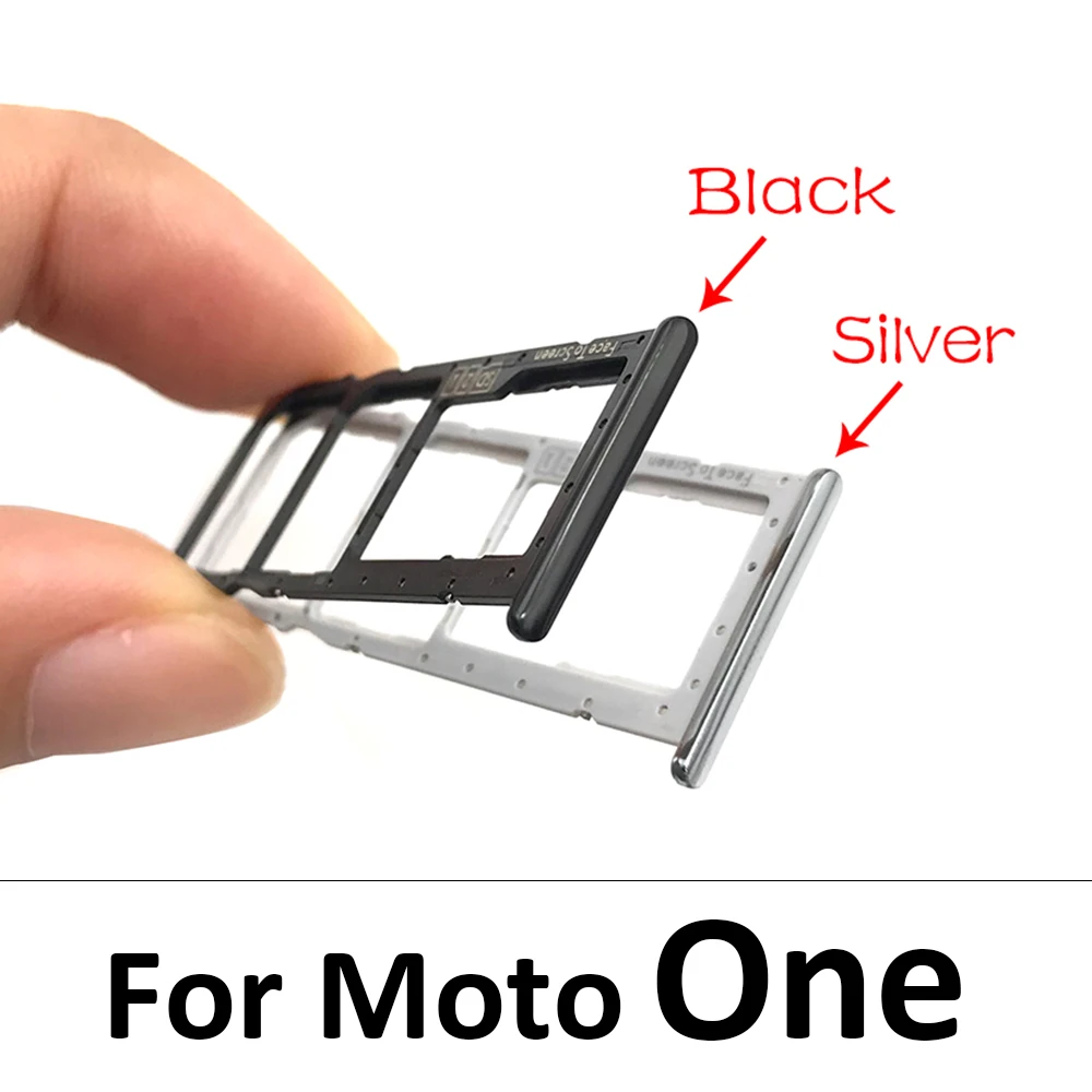 New SiM Tray For Motorola Moto One Macro Action Zoom Hyper Fusion Plus SIM Card Slot SD Card Tray Holder Adapter