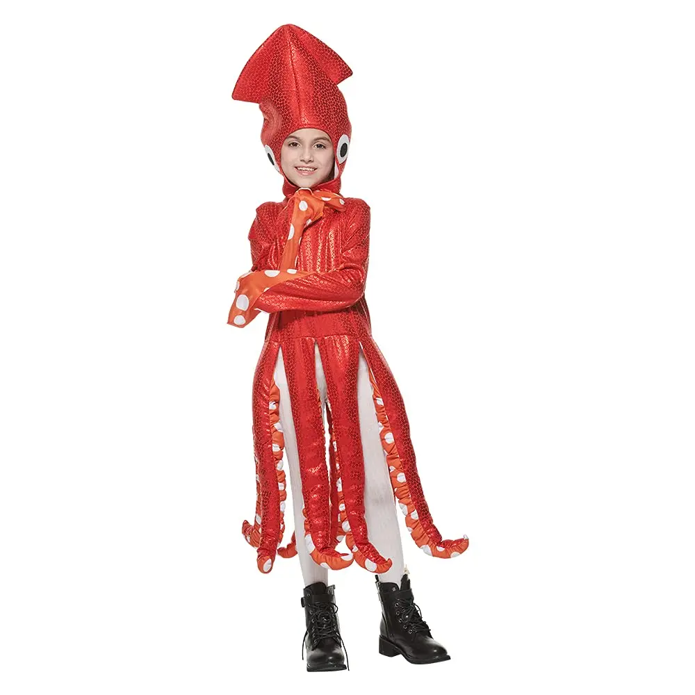 

Halloween Costume Cute Octopus Jumpsuit Funny Cos Clothes Anime Cos Spot New Halloween Adult Squid