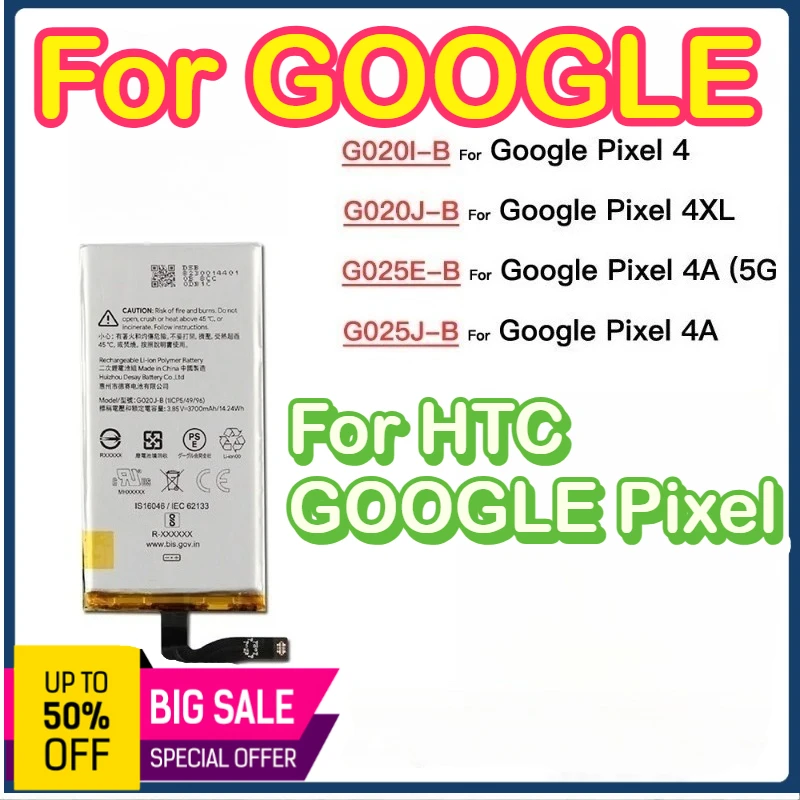 

G020I-B G020J-B G025E-B G025J-B Оригинальная сменная батарея для HTC Google Pixel 4 4A 4XL 4A 5G Замена батарей Batteria