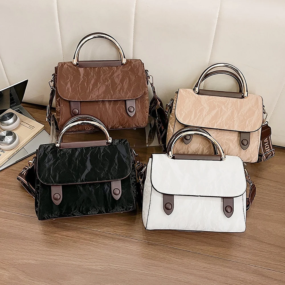 

Модные женские сумки в корейском стиле: шикарная квадратная сумка через плечо с контрастными цветами, на молнии и с пряжкой, универсальная сумка на одно плечо