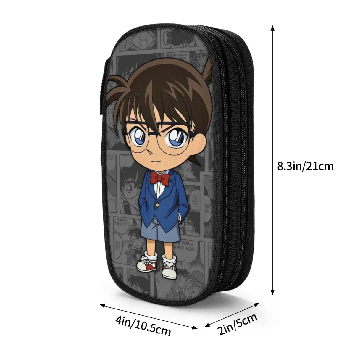 Imagem -06 - Detective Conan Anime Lápis Cases Edogawa Japão Lápis Cases Pen Holder Grande Capacidade Bolsas Material Escolar Papelaria