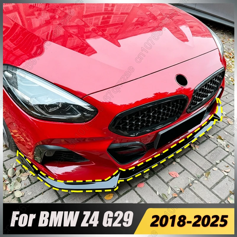 

For BMW Z4 G29 2018+ 3PCS Front Bumper Lip Splitter Spoiler Gloss Black Chin Guard Car Exterior Trim Accessories