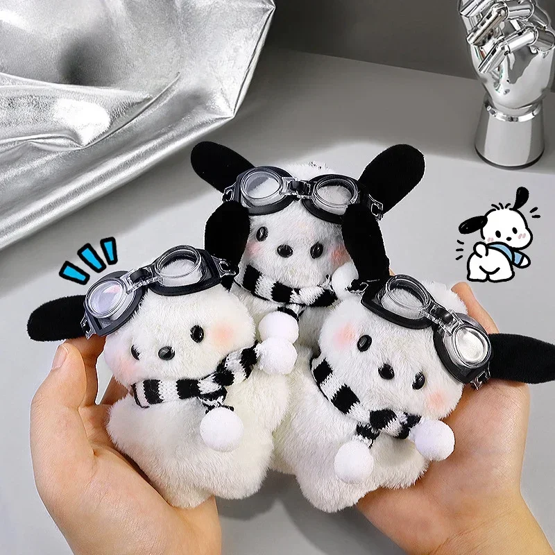 Lovely Pilot Pochacco Charm Keychains Y2K Ornament Car Keyring Backpack Decoration Bag Charm Jewelry