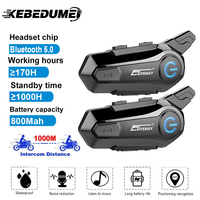 X1 Plus Bluetooth Motorcycle Intercom Helmet Headset 2 Riders 1000m Communicator Interphone Waterproof Earphone