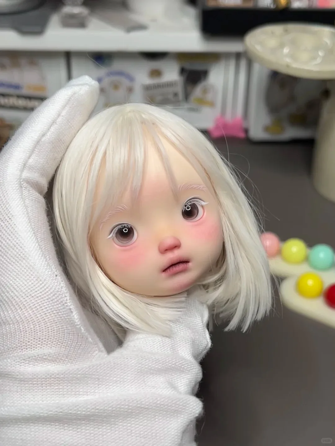 Nieuwe BJD pop 1/6 make-up hoofd te koop, enkel hoofd, Nimo schattig meisje, hoge kwaliteit hars speelgoed cadeau, baby engel poppen in aanbieding