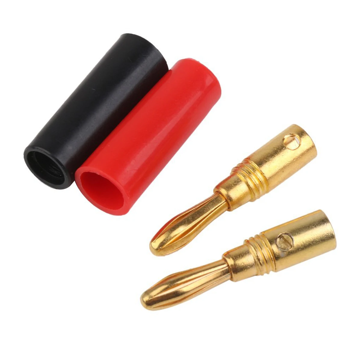 

10 Pairs 4Mm Gold Plated Plug Connectors Black Red Double Screw Locking Speaker Wire Binding Post Adapter Amplifier Accessories