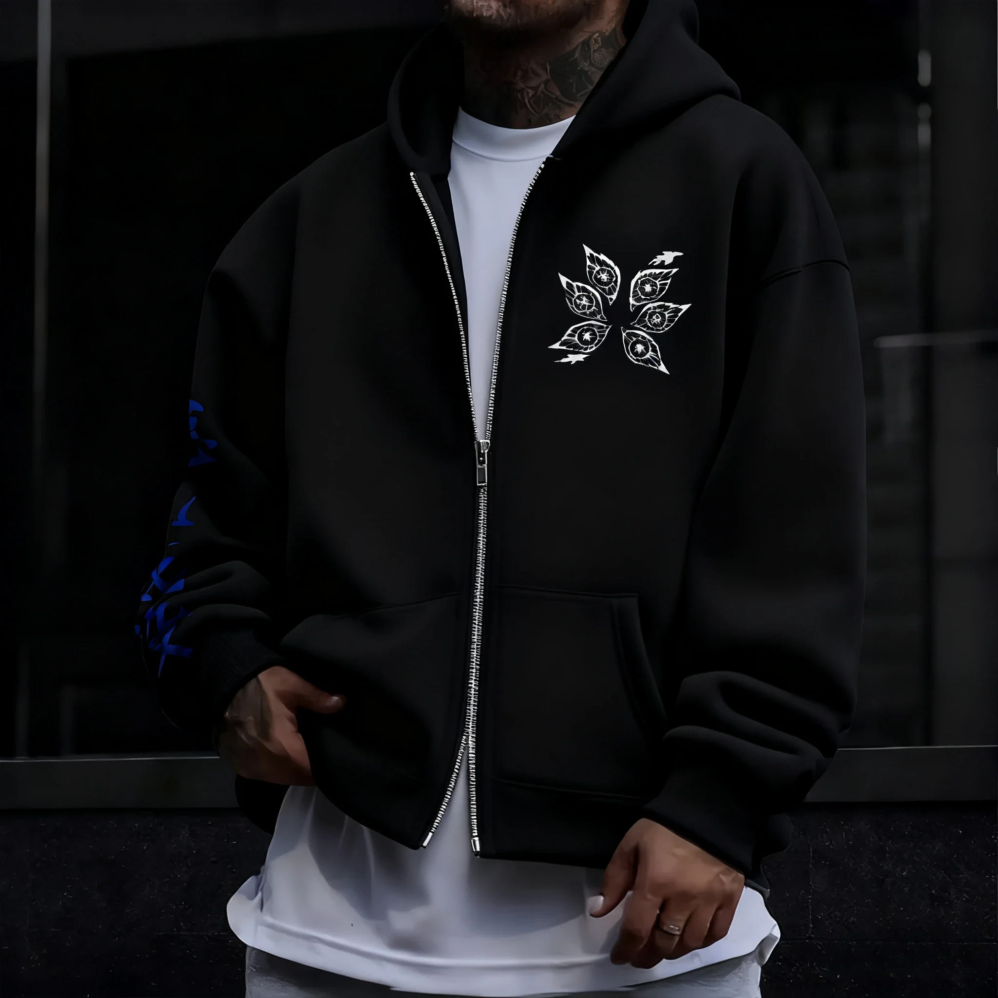 شيطان القاتل أنيمي Kokushibo سحاب مطبوع هوديي الرجال الخريف/الشتاء الاتجاه الأمريكي تنوعا الاتجاه غير رسمي سترة علوية