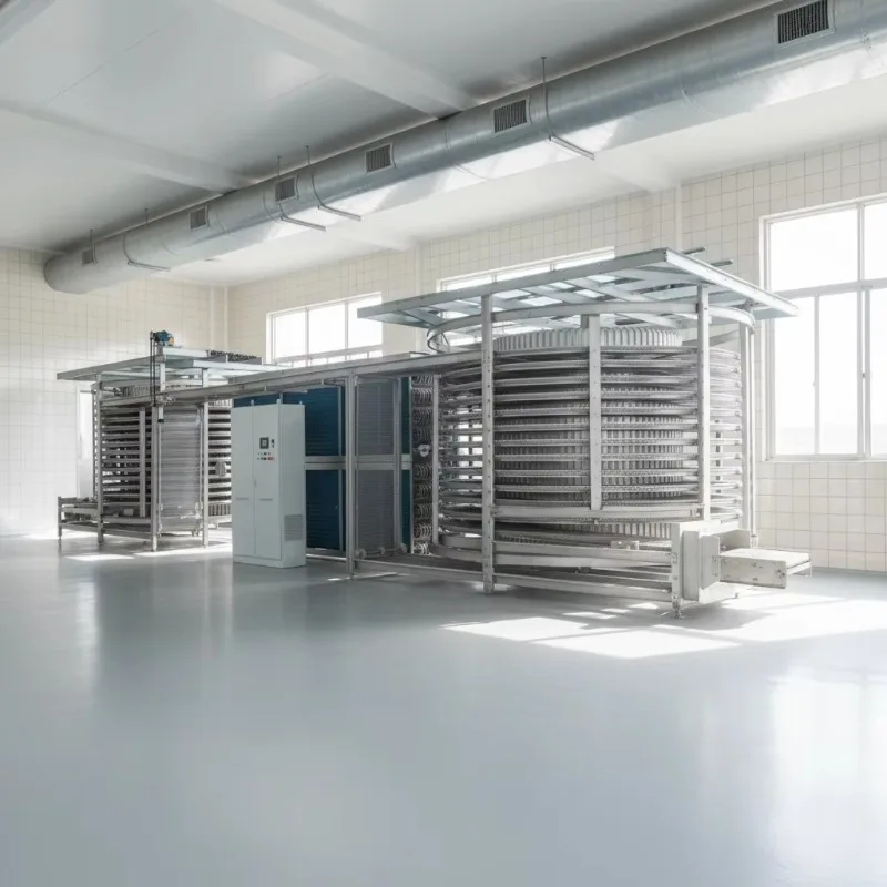 Automatic Spiral Quick Freezer Industrial IQF Freezing Machine For Vegetable Processing Production Line