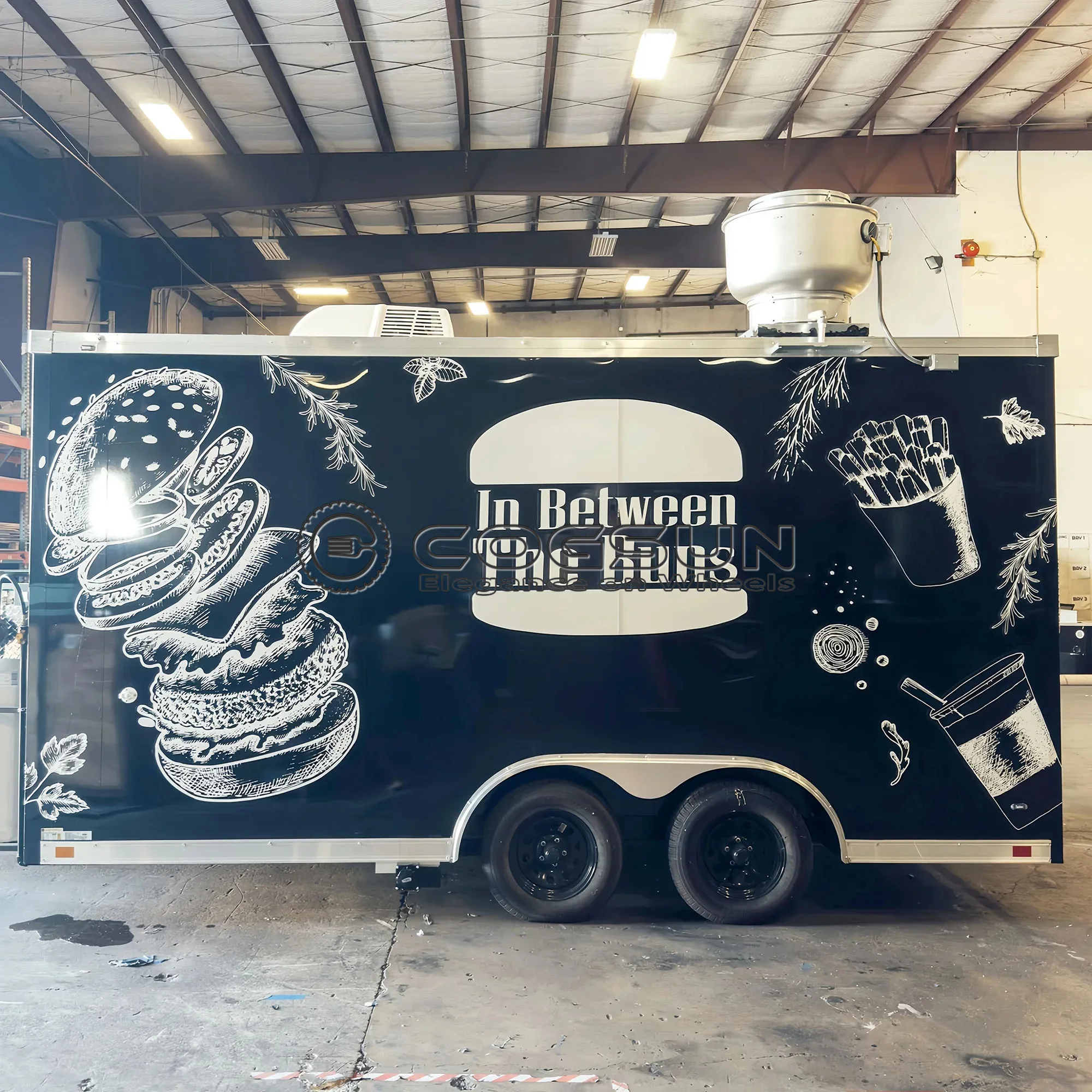 

Portable BBQ Food Trailer with Commercial Smokers for Outdoor Use