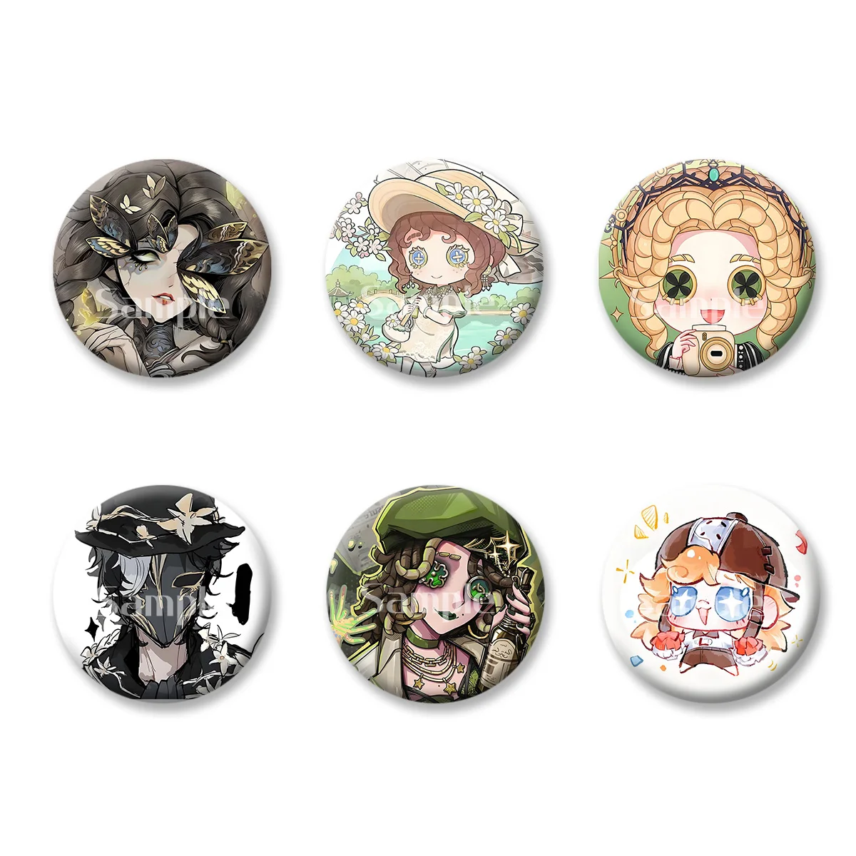 

The Fifth Personality Terror Anime Cartoon Flash Badge Keychains Makeup Mirror Fridge Magnet ACG Goods Game Peripherals Toy Gift