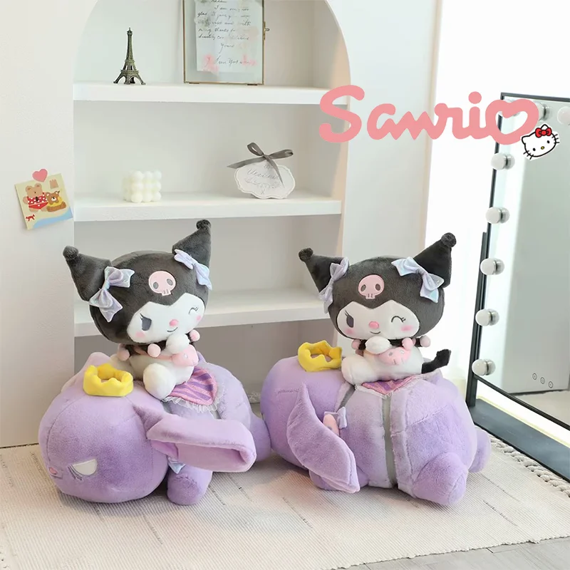 

Sanrio Cartoon Baku Demon Kuromi Plush Toys Kawaii Soft Stuffted Throw Pillow Sofa Cushion Room Decorative Kids Birthday Gift