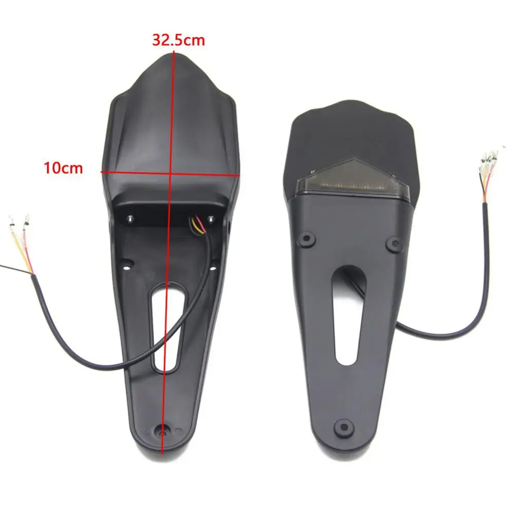 Motorcycle Rear Fender License Plate Bracket Holder With 12V LED Taillight Brake Lamp Universal For Enduro Off-Road Bike