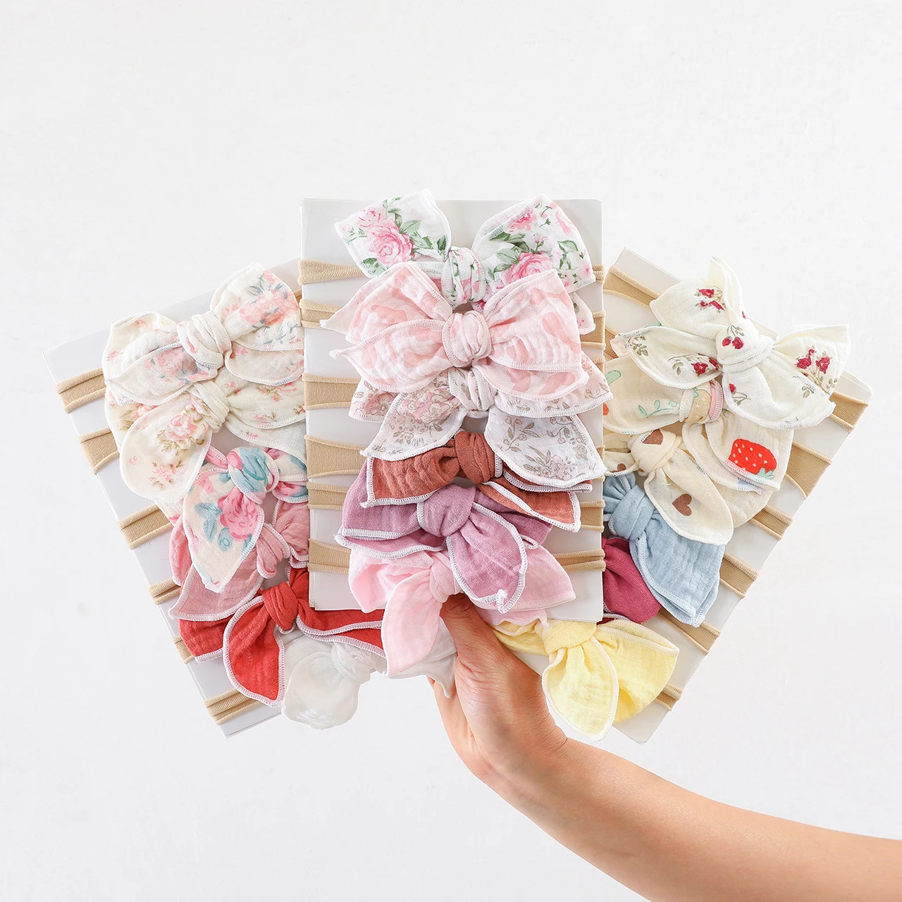 

6PCS/Set New Baby Nylon Headband Korean Cute Bow Rabbit Ears Newborn Girl Elastic Hairband Kids Headwear Photography Props