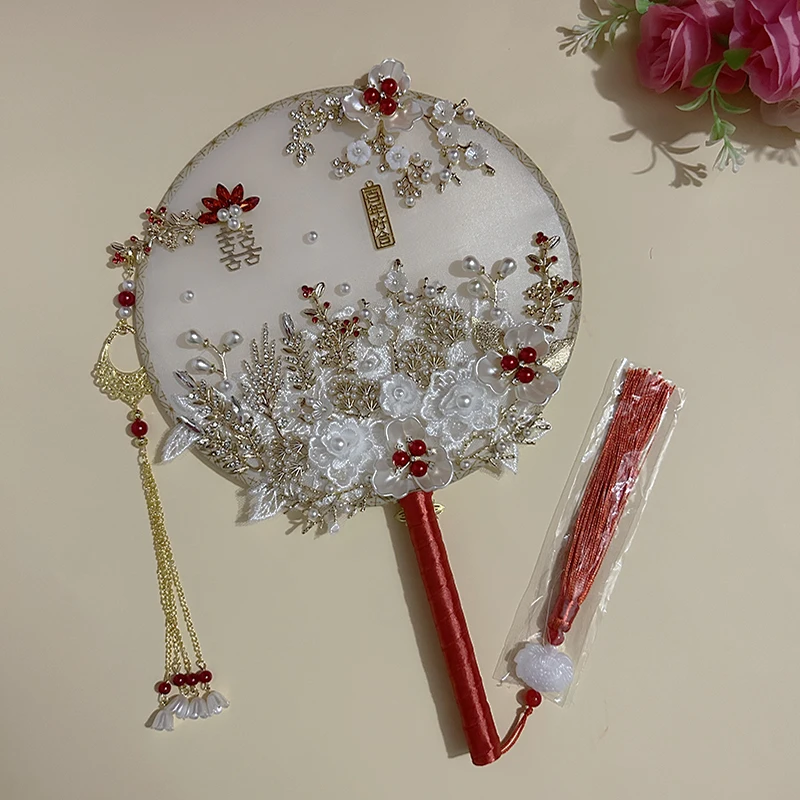 Vintage Hand Fan for Chinese Wedding Decoration, Women's Gift, DIY Craft