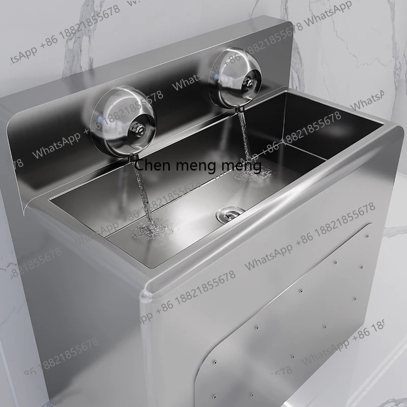 Detention center special stainless steel sink sink integrated floor column washing table conversation room