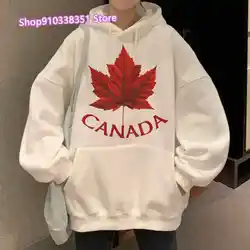 Spring Autumn Hoodie Women Sweatshirt Costume Canada Leaf Printing Long Sleeve Women Letter 2023 Fleece Full Hoodies Streetwear