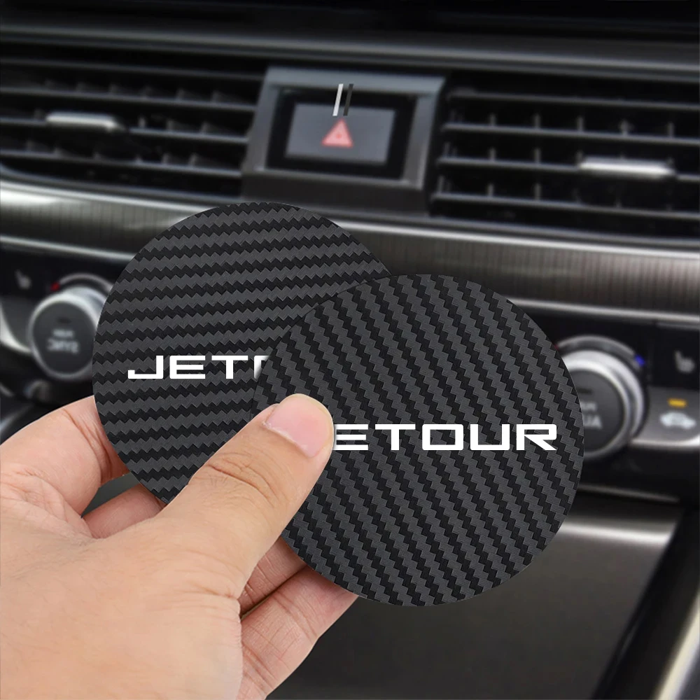 2Pcs Car Water Coaster Anti-slip Dustproof Pad For Chery Jetour X70 X70SM X90 X95 DASHING i-DM T2 T3 Auto Interior Accessories