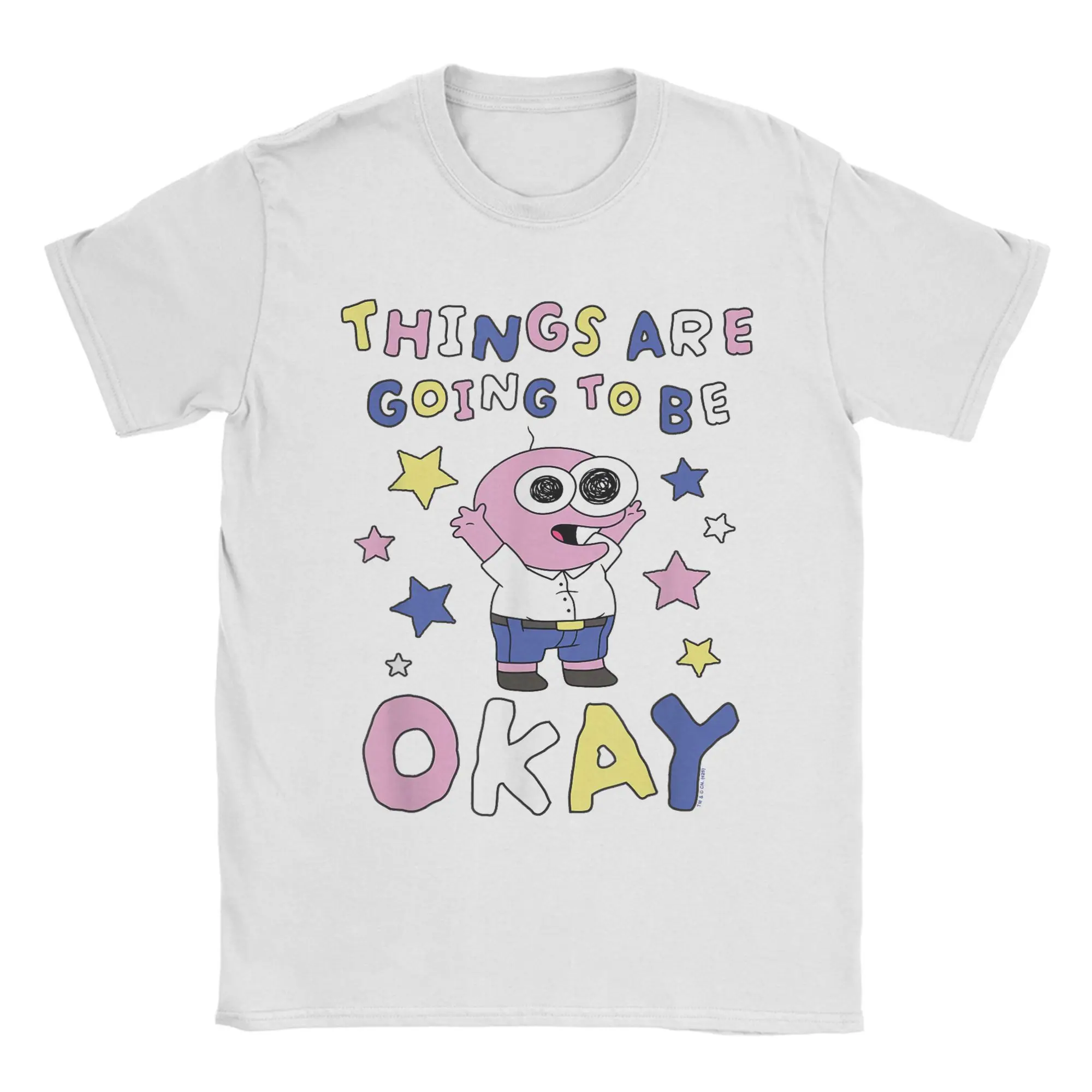Smiling Friends PIM Cartoon Men T Shirt Funny POP Funny Tee Shirt Short Sleeve Crew Neck T-Shirt Pure Cotton Plus Size Clothing