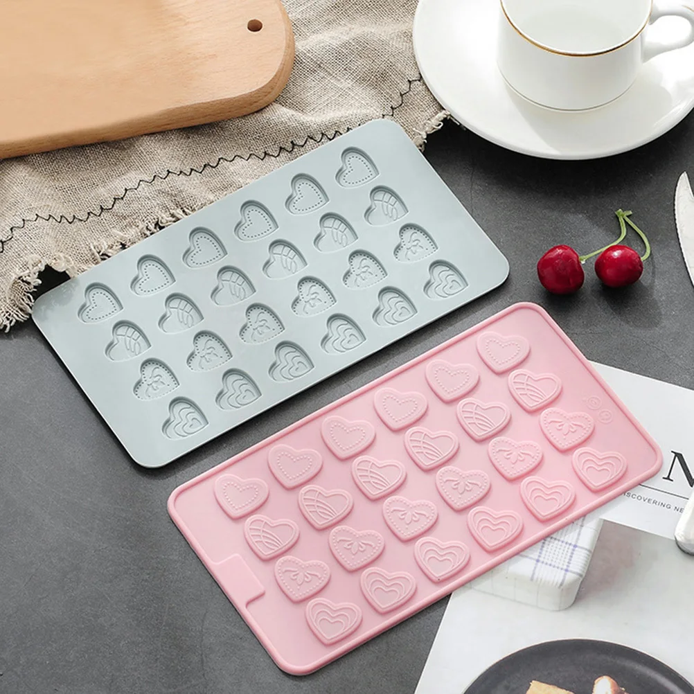 

2Pcs Heart Silicone Cake Molds Pink DIY Fondant Chocolate Tray Valentines Day Baking Tool Dessert Mold Heart Cake Molds