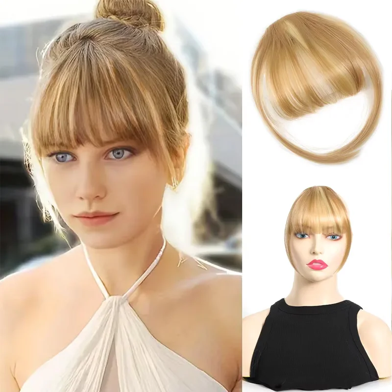 Clip in Air Bangs Synthetic Hair Extensions Fringe Hair Piece Invisible BB Clip Blonde Brown Black Hairpiece Women