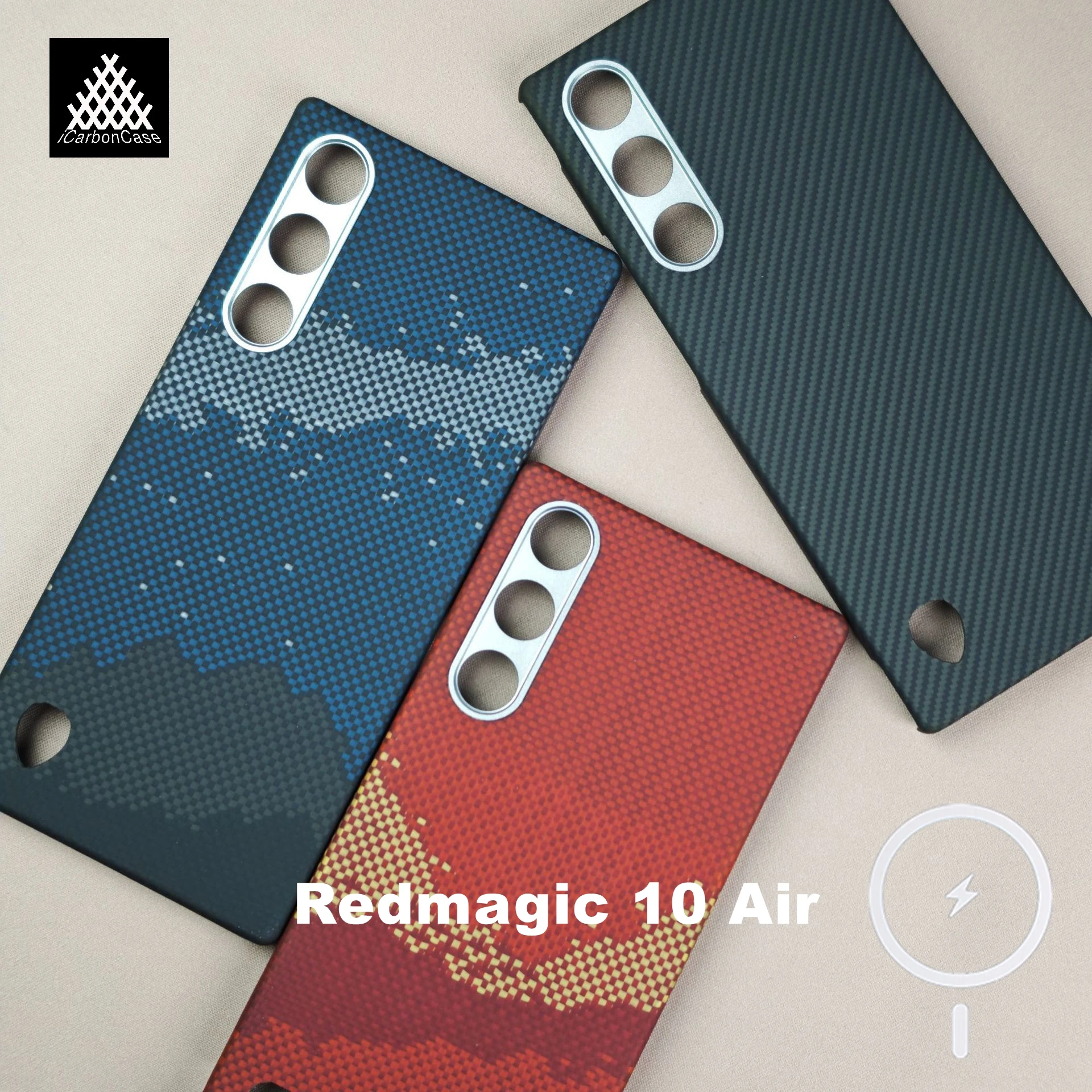 

For Nubia RedMagic 10 Air Magnetic Real Aramid Kevlar Carbon Fiber Phone Case Lightweight Back Protective Cover with Magsafe