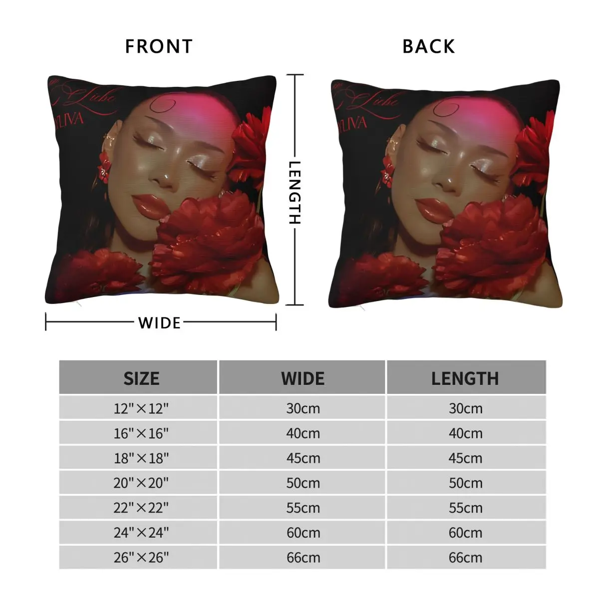 Ayliva In Liebe 2024 Pillowcase Double-sided Printing Fabric Cushion Cover Decoration Pillow Case Cover Home Zippered 45*45cm