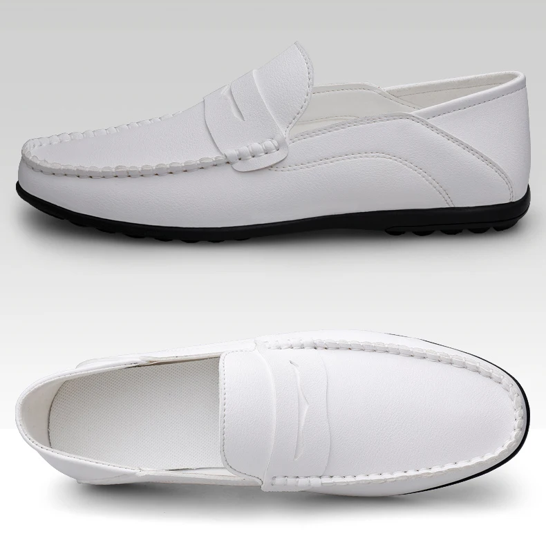 Herren-Slipper in Übergrößen, lässige Alltagsschuhe, neue Modelle für alle Jahreszeiten, weiche Sohle, Outdoor-Fahrerschuhe, weiße Schuhe, modische Schuhe für junge Leute, trendige Schuhe. – Detail 24