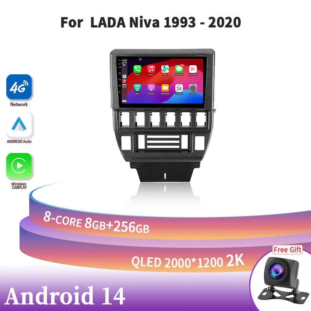 

Android 14 For LADA Niva 1993-2020 Head Unit Wireless Carplay Stereo Car Radio Central Multimedia Navigation Screen 2DIN 4G